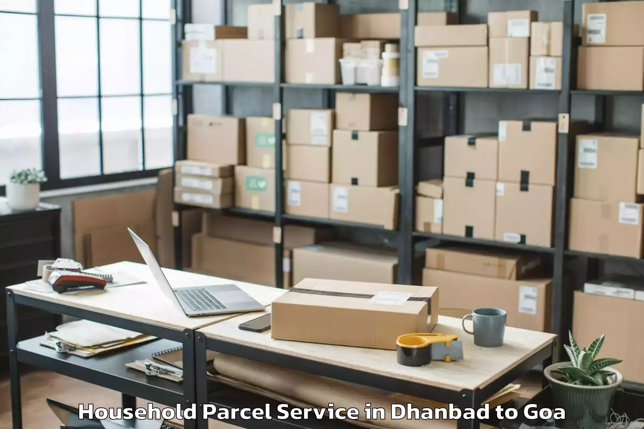 Easy Dhanbad to Chandor Household Parcel Booking